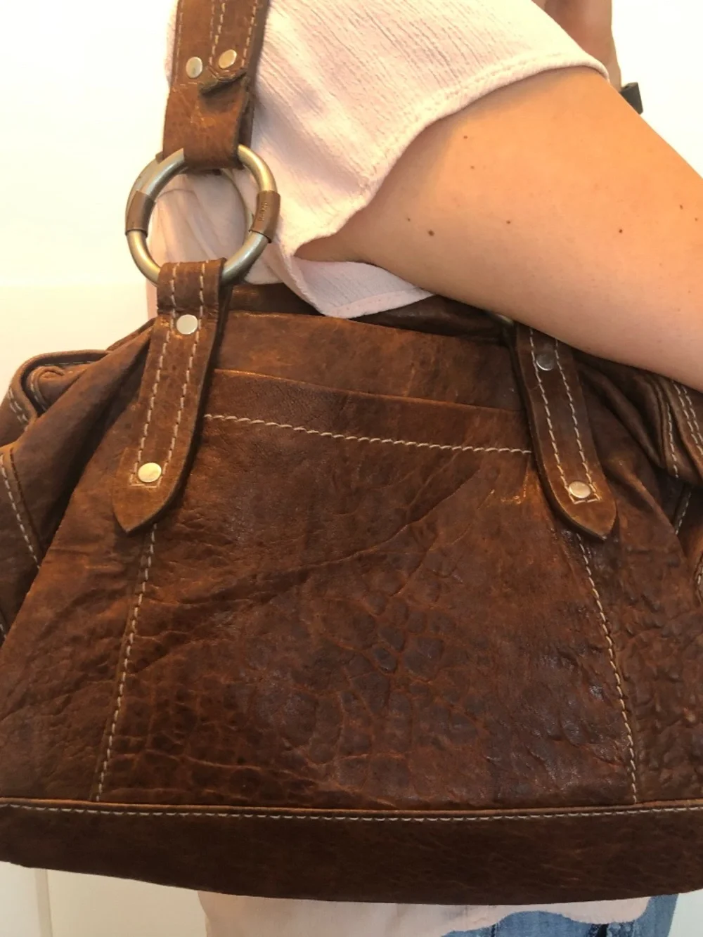 Ruehl No. 925 Distressed Leather Satchel